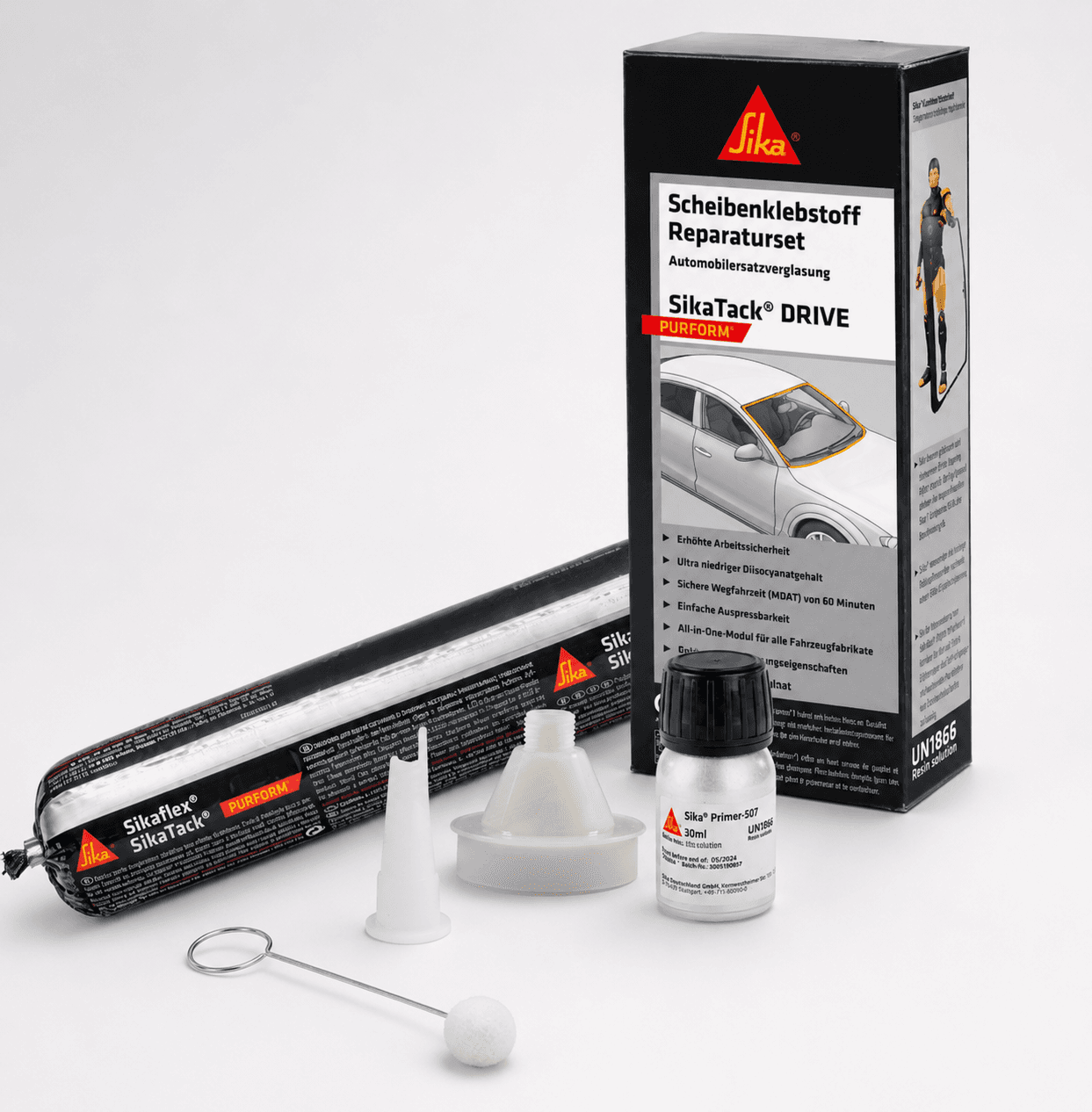 SikaTack DRIVE Scheibenkleberset 400ml Folienbeutel